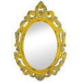 Aewholesale AEWholesale 10017106 Distressed Vintage-Look Ornate Yellow Mirror 10017106
